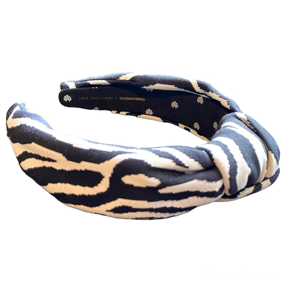 Lele Sadoughi X Solid & Striped Knotted Zebra Jacquard Headband